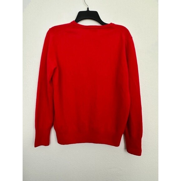 Sandro Paris Cashmere Embroidery Crewneck Sweater Pullover Red Women's Size 0 - Picture 8 of 9